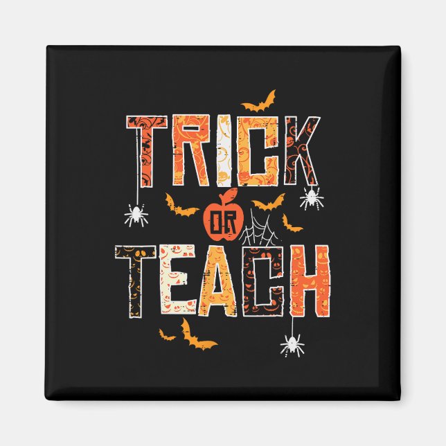 Íman Professores De Trick Ou Ensino Retro Halloween Hom (Frente)