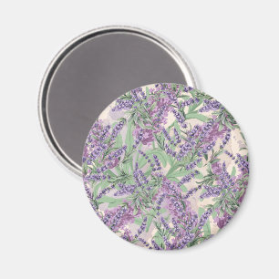 Íman Profusão de Lavanda Pó Rosa Floral Rústica