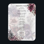 Íman Programa de Cerimônia de Casamento<br><div class="desc">Elegante roxo, rosa e marrom floral Ceremony Program Um espantoso conjunto de flores em tons de roxo, rosa e marrom. Os intrincados detalhes das pétalas e dos centros criam um sentido de elegância e beleza. As flores são complementadas por folhas e caules delicados em tons mudos, acrescentando um toque de...</div>