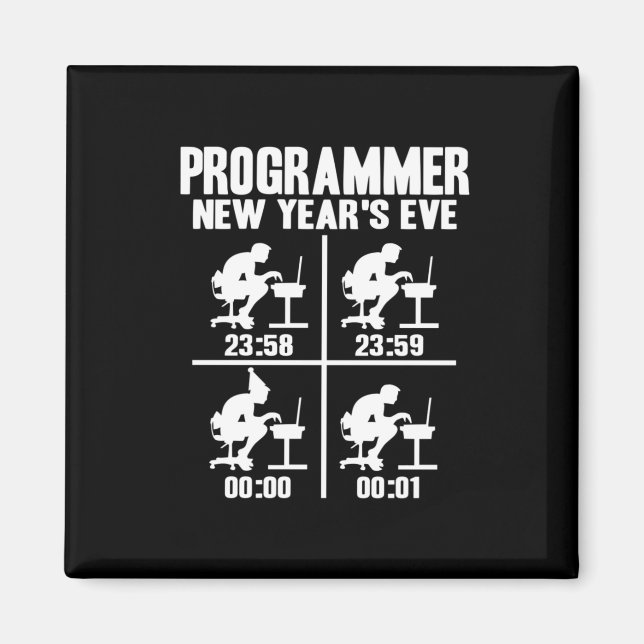 Íman Programador de Ano Novo (Frente)