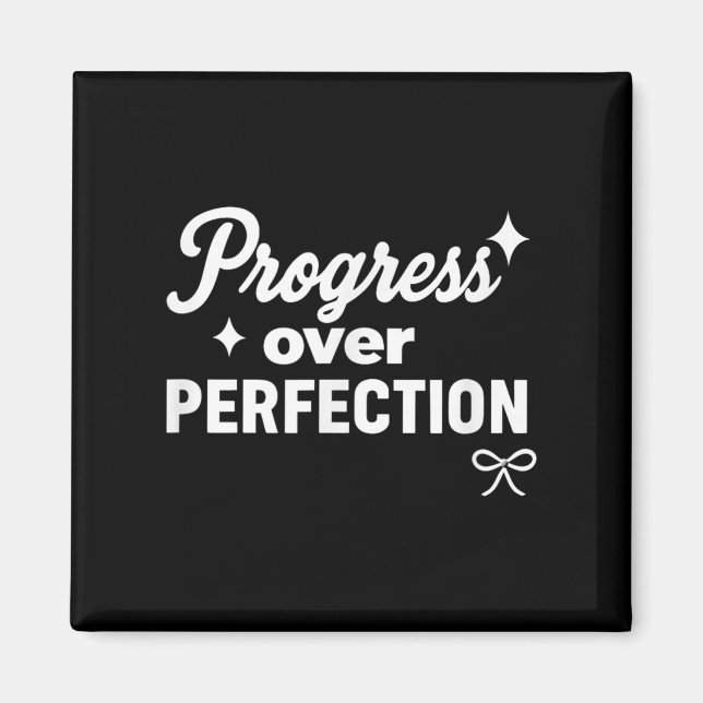 Íman Progress Over Perfection Motivational Christian Se (Frente)