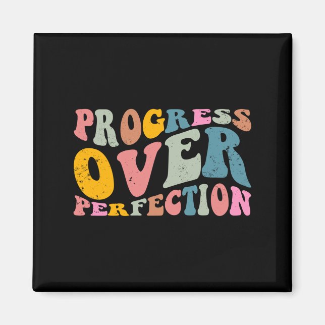 Íman Progress Over Perfection Motivational Teacher Long (Frente)