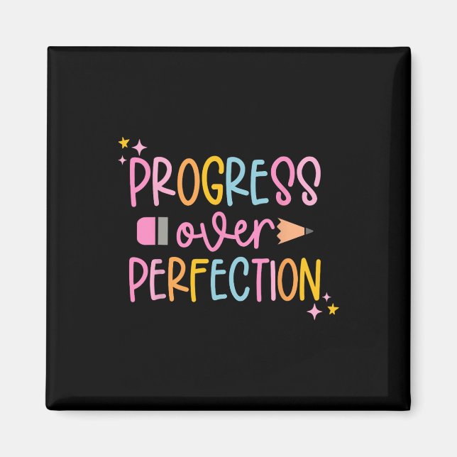 Íman Progresso Sobre Motivação Perfeição De Volta à Esc (Frente)