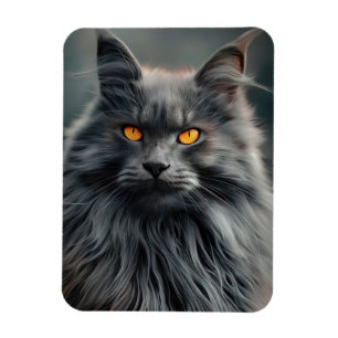 Íman Projeto de Retrato de Majestoso Gato de Cabelo Lon