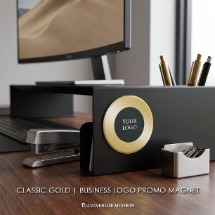 Íman Promo de Logotipo Empresarial Ouro Clássico