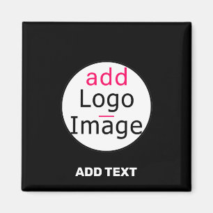 Íman Promo Personalizável para Empresas Modernas Preto
