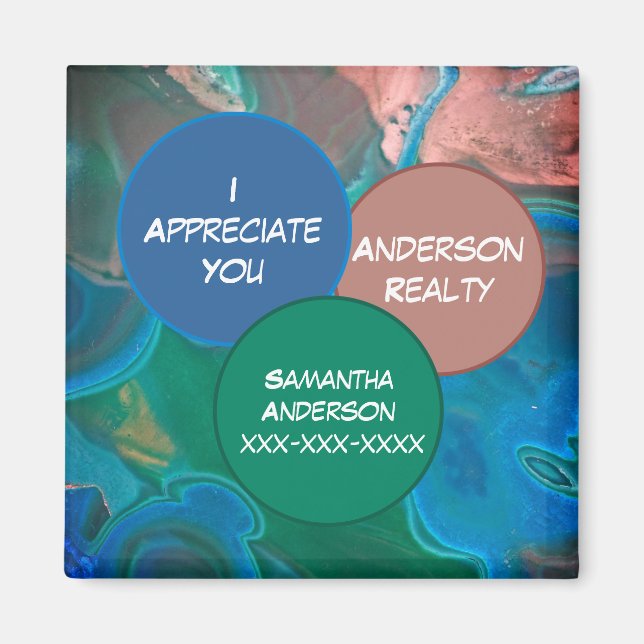 Íman Promoção de Negócios do Realtor Obrigados Blue Gem (Frente)