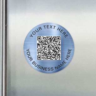 Íman Promocional de código QR azul