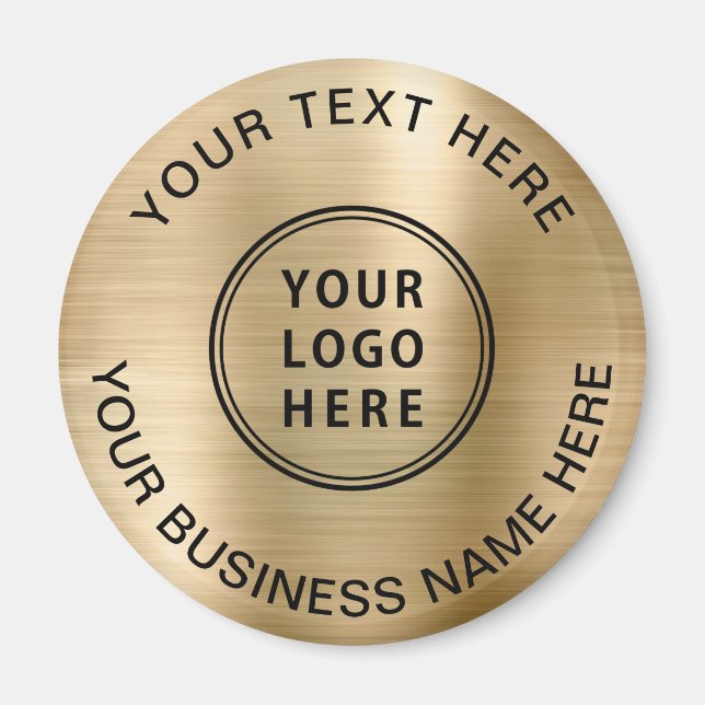 Íman Promocional de logotipo comercial Dourado (Frente)