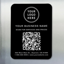 Íman Promocional Logotipo comercial Código QR preto