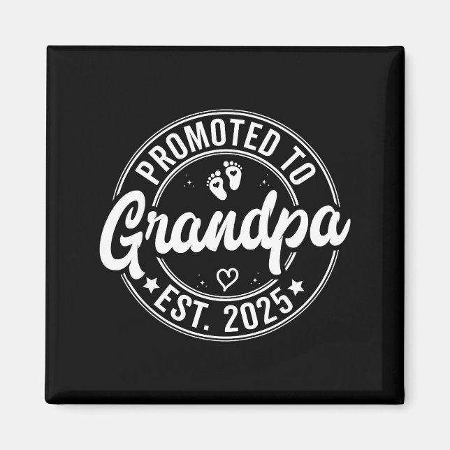 Íman Promoted To Grandpa Est 2025 Grandparents New Gran (Frente)