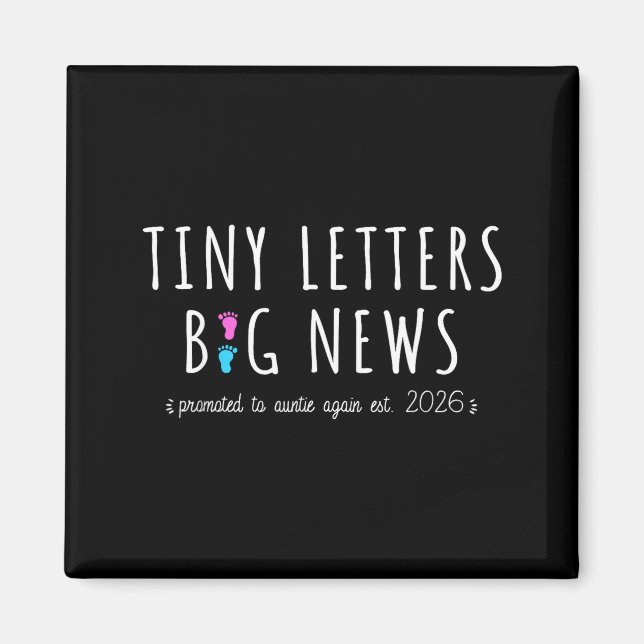 Íman Promovido a Tia Novamente 2026-2º Anúncio de Bebê (Frente)