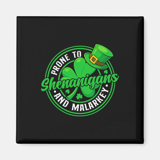 Íman Propenso a Travessuras e Malarkey Engraçado St Pat (Frente)