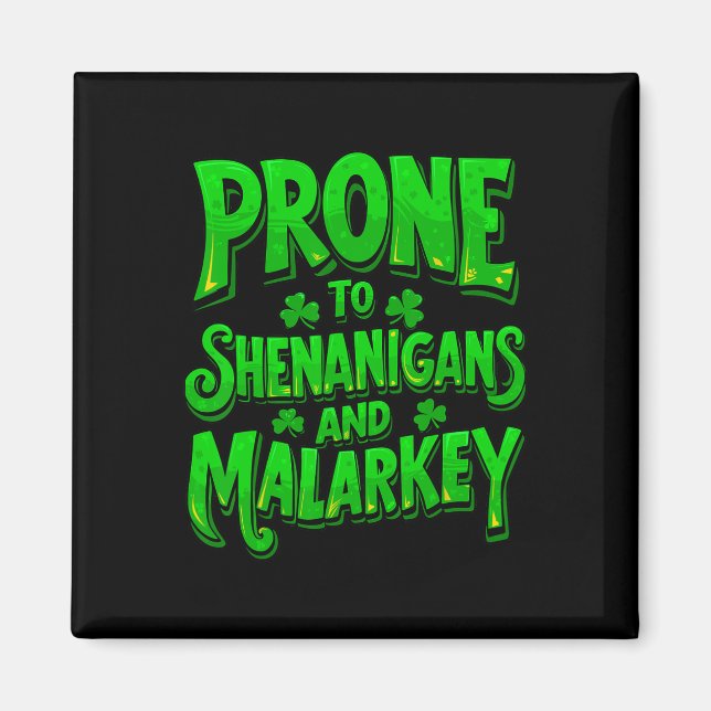 Íman Propenso a Travessuras e Malarkey Engraçado St Pat (Frente)