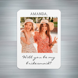 Íman Proposta de Bridesmaid de Foto Personalizada Moder