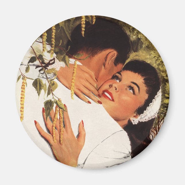 Íman Proposta de casamento retrô, amor e romance (Frente)