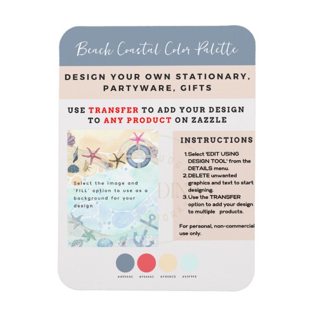 Íman Própria Praia Costeira Náutica de Design (Vertical)