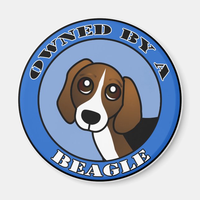 Íman Propriedade de Um Beagle - Azul (Frente)