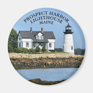 Íman Prospect Harbor Lighthouse, Maine Round Magnet