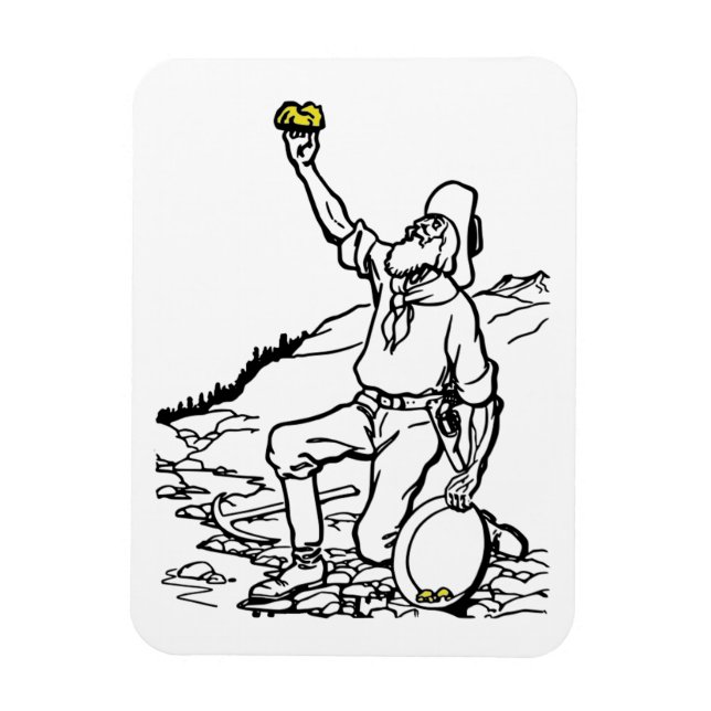 Íman Prospector Dourado de Tempo Antigo (Vertical)