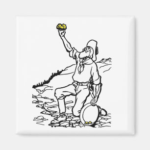 Íman Prospector Dourado de Tempo Antigo