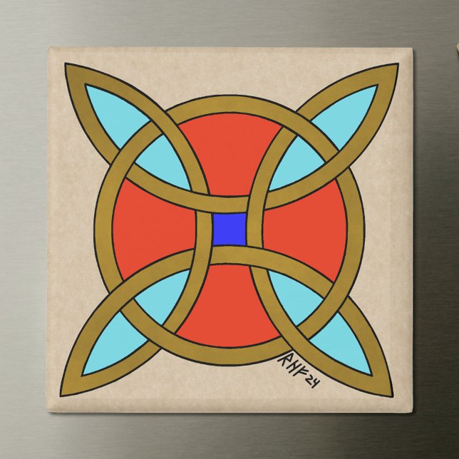 Íman Proteção Nórdica contra Witchcraft ou Witch's Knot (Nordic Protection from Witchcraft or Witch's Knot Magnet on Steel Fridge)