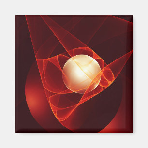 Íman Protegendo Você, Arte Fractal Vermelha Abstrato M