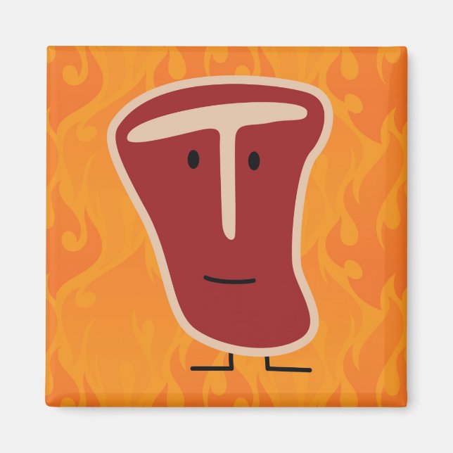 Íman Proteína de carne de bife T-osso grelhada carne de (Frente)