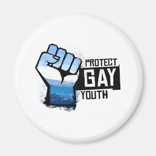 Íman Proteja a Juventude Gay - Punho Orgulho Azul