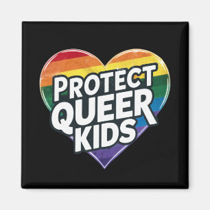 Íman Proteja Crianças Queer Coração Arco-íris Orgulho