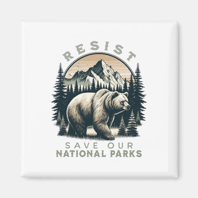 Íman Proteja Os Nossos Parques Nacionais Contra A Retro (Frente)