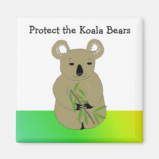 Íman Proteja os Ursos de Koala (Frente)