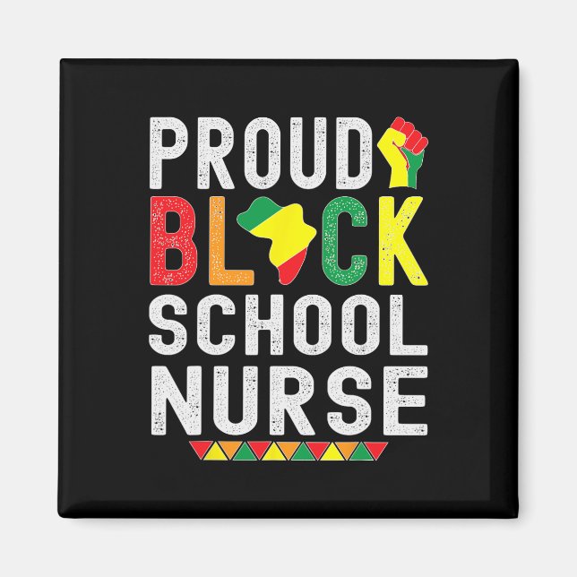 Íman Proud Black School Nurse Black History Month For A (Frente)