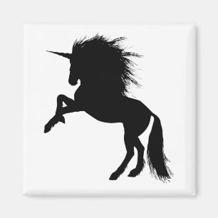 Íman Proud Black Unicorn Silhouette Fantasy Animal, ZKA