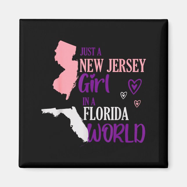 Íman Proud Girl Design Just A New Jersey Girl In A Flor (Frente)