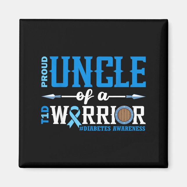 Íman Proud Uncle Of A T1d Warrior Diabetes Awareness Ri (Frente)