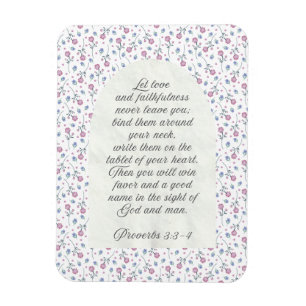Íman Provérbios 3:3–4 Escritura Floral