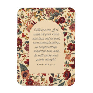 Íman Provérbios 3:5–6 Confie no Senhor Floral Vintage