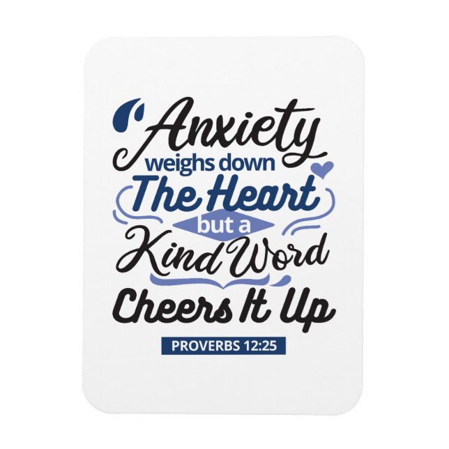 Íman Proverbs 12:25 Bible Verse – Kind Word Art (Vertical)