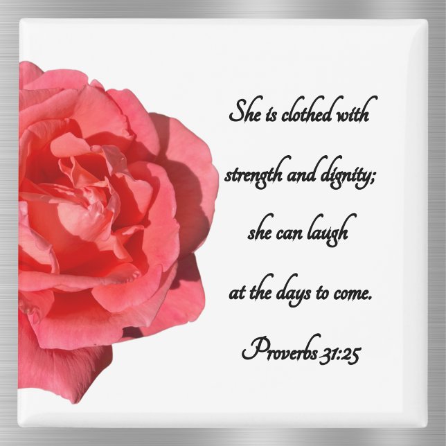 Íman Proverbs 31:25 Bíblia personalizada Versa Rosa ver (Criador carregado)