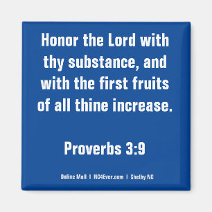 Íman Proverbs 3:9 Bíblia Verso imã