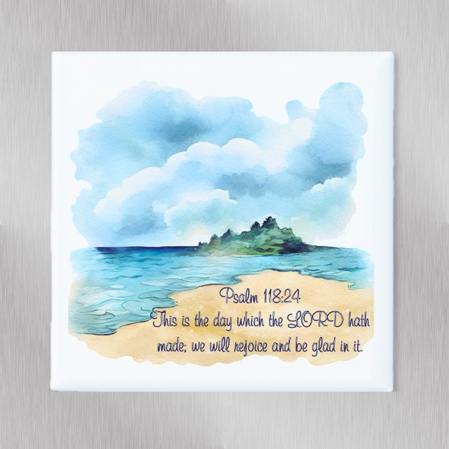 Íman Psalm 118 The Lord's Day Cloudy Beach (Psalm 118 The Lord's Day Cloudy Beach Magnet)