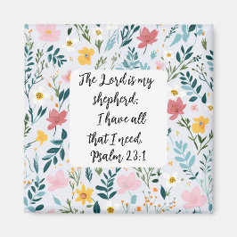Íman Psalm 23:1 Floral Magnet
