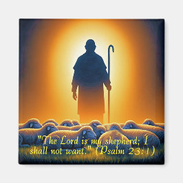 Íman Psalm 23:1 Lord as Shepherd Square Magnet