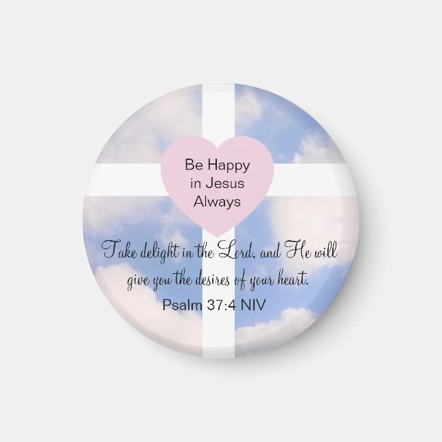 Íman Psalm Bible Verse Delight in the Lord Blue Sky  (Frente)