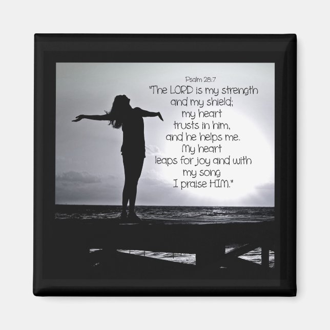 Íman Psalm Lord é a minha Bíblia de força, Cinza negra (Frente)