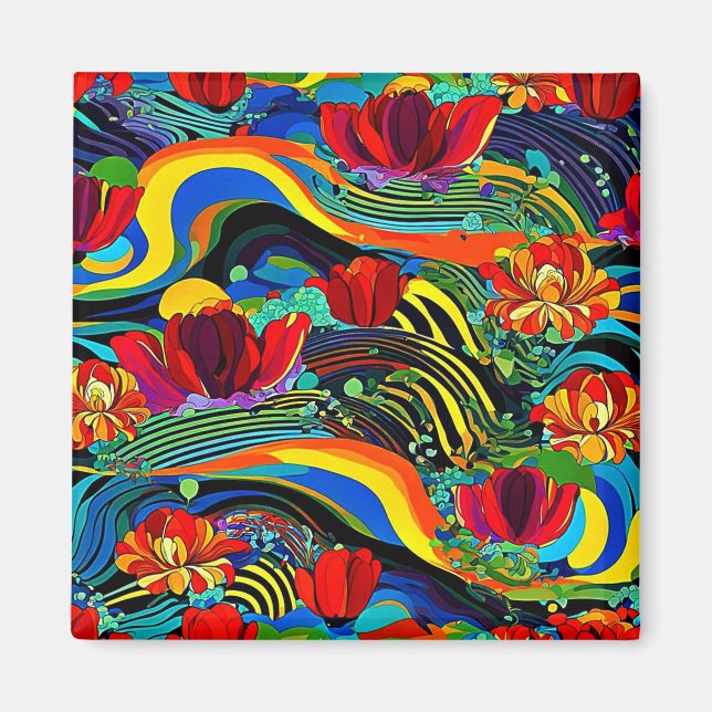 Íman Psicodélica Floral 3 (Frente)