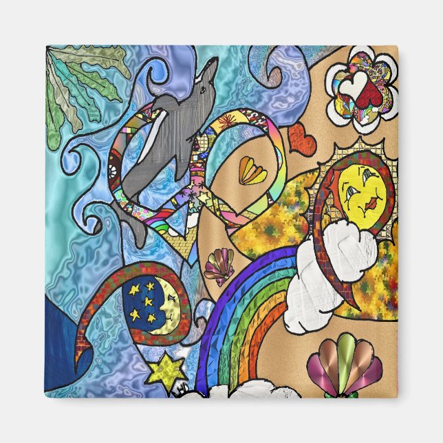 Íman Psicodélica Retroativa Da Década De 60 Na Praia Of (Frente)