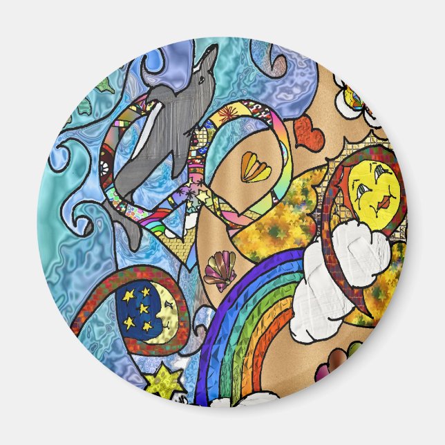 Íman Psicodélica Retroativa Da Década De 60 Na Praia Of (Frente)