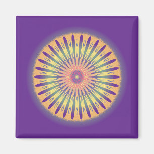 Íman Psicodélico Amarelo-Laranja Roxo Mandala